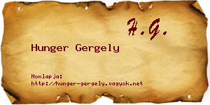 Hunger Gergely névjegykártya