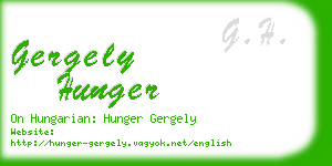 gergely hunger business card